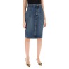 denim midi skirt in seven