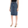 denim midi skirt in seven