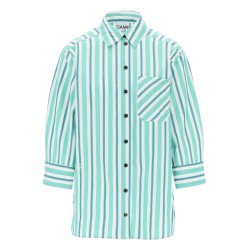 "oversized striped poplin shirt