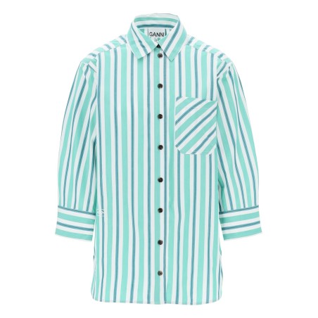 "oversized striped poplin shirt