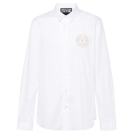 Logo-appliqué poplin shirt