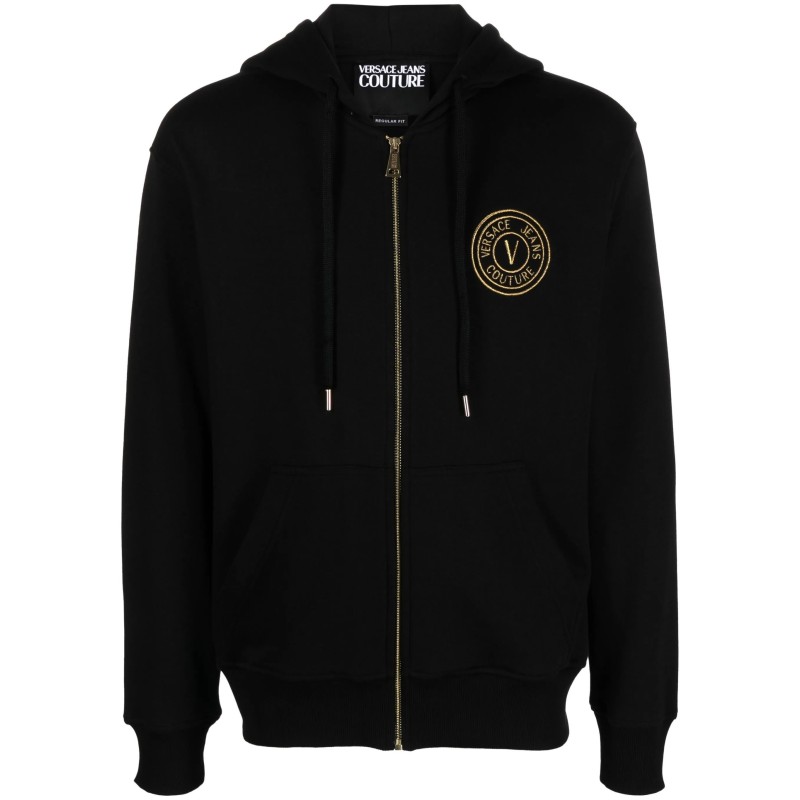 Logo-embroidered cotton hoodie