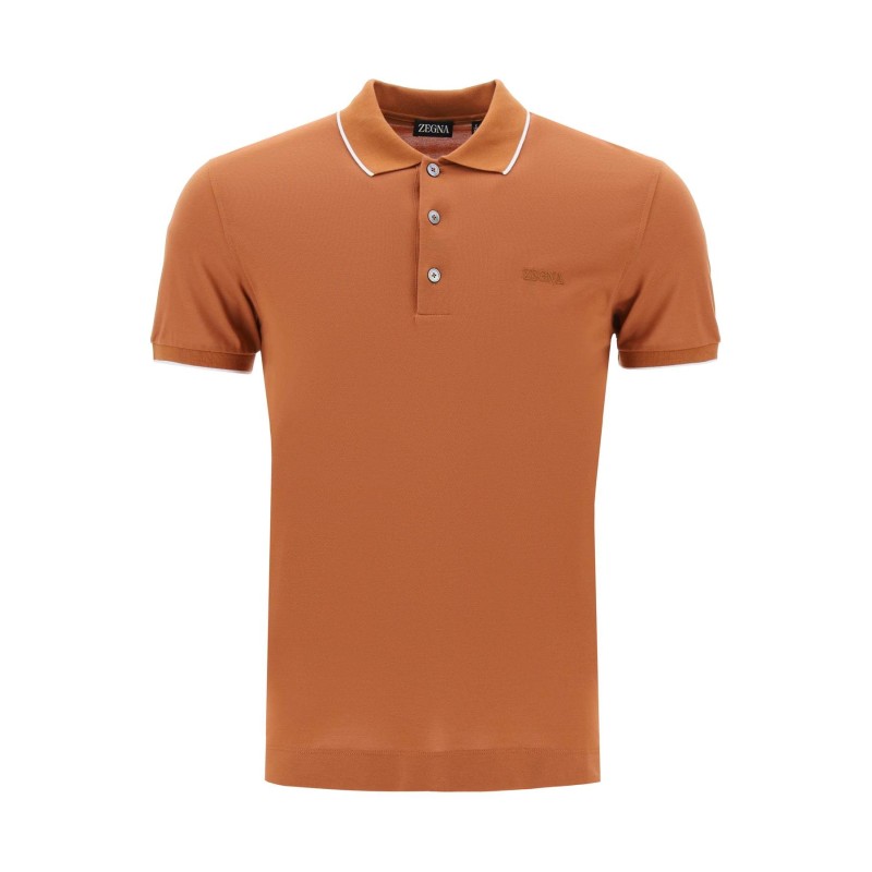 slim fit polo shirt in stretch cotton