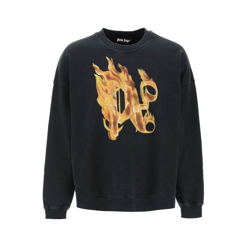 "burning monogram crewneck