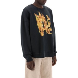 "burning monogram crewneck