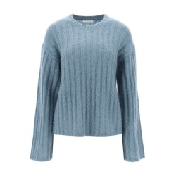 ribbed knit pullover sweater