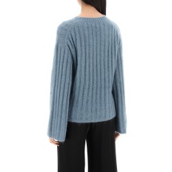 ribbed knit pullover sweater