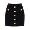 knitted mini skirt with embossed buttons