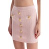 knitted mini skirt with embossed buttons