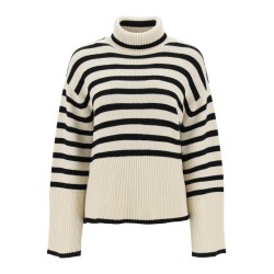 striped wool cotton turtleneck