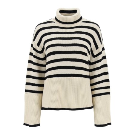 striped wool cotton turtleneck