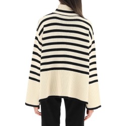 striped wool cotton turtleneck