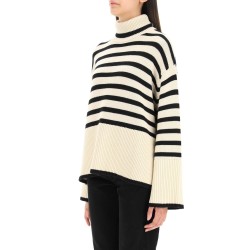 striped wool cotton turtleneck