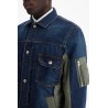 denim and nylon jacket for men