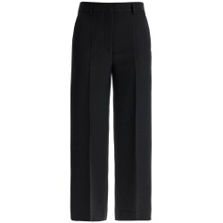 cropped wool blend trousers