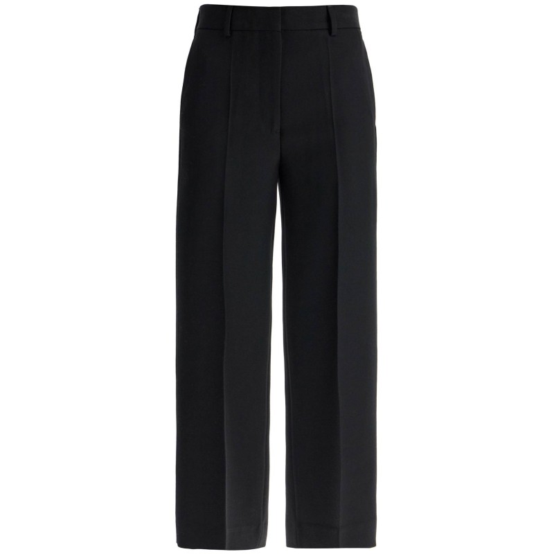 cropped wool blend trousers