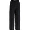 cropped wool blend trousers