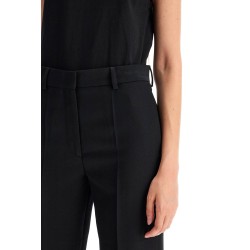 cropped wool blend trousers