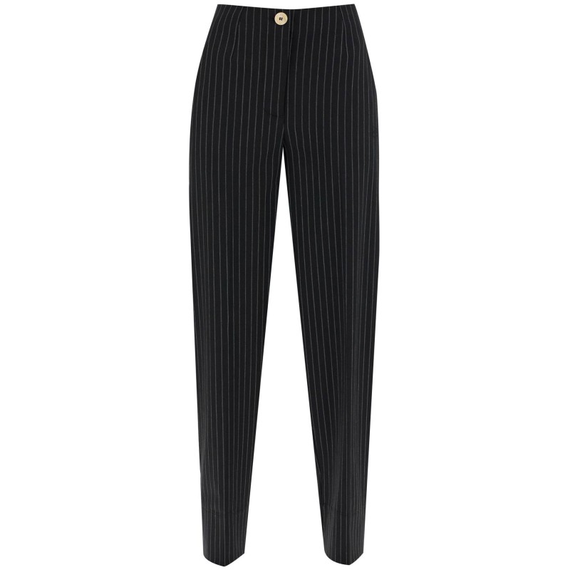 striped tapered trousers