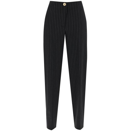 striped tapered trousers