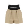 cotton and nylon shorts with branded waistband