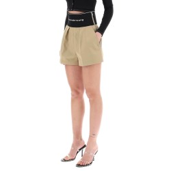 cotton and nylon shorts with branded waistband