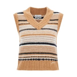 "soft striped knit vest with a comfortable