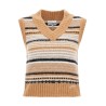 "soft striped knit vest with a comfortable