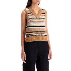 "soft striped knit vest with a comfortable