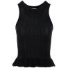 ribbed knit tank top with spaghetti straps