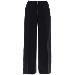 zip-front wide trousers