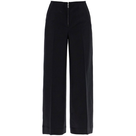 zip-front wide trousers