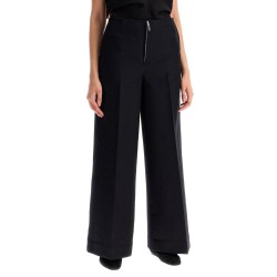 zip-front wide trousers