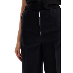 zip-front wide trousers