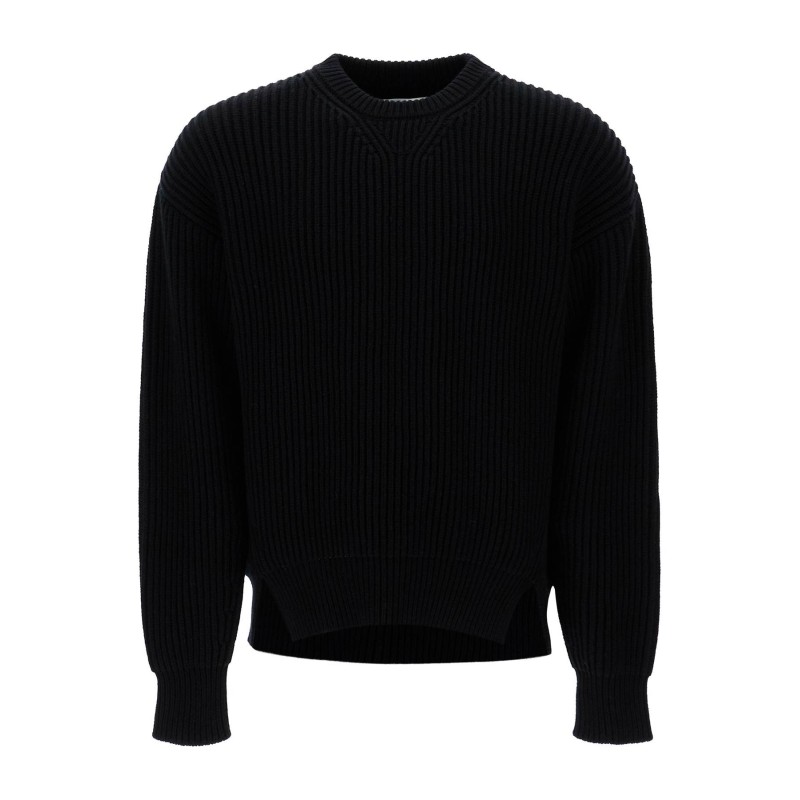 "oversized ribbed wool pul