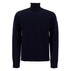 high-neck wool pullover sweater