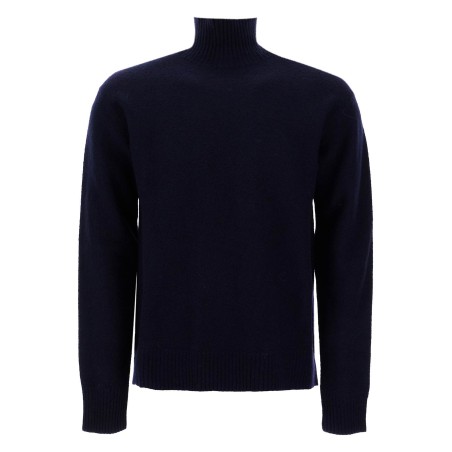 high-neck wool pullover sweater