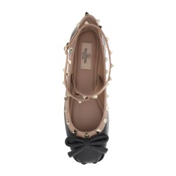 silk rockstud ballet flats