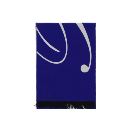 silk and wool logo scarf