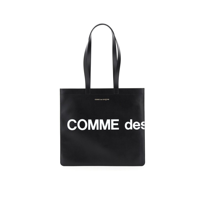 leather tote bag with logo