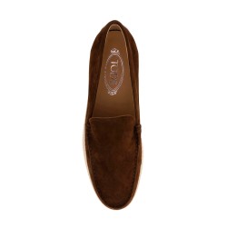 suede slip-on with rafia insert