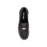 used-effect leather loafers