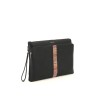 signture stripe leather pouch