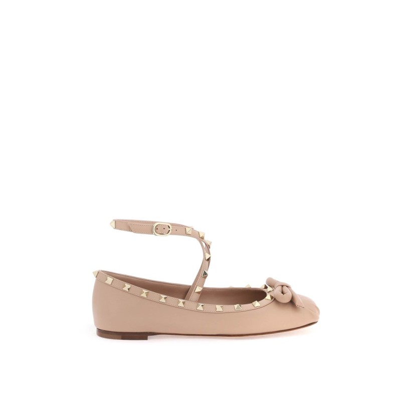 silk rockstud ballet flats