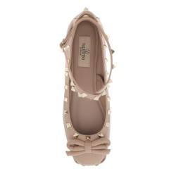 silk rockstud ballet flats