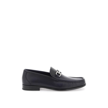 smooth leather loafers with gancini