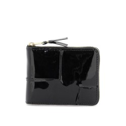 zip around patent leather wallet with zipper