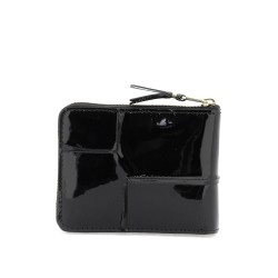 zip around patent leather wallet with zipper