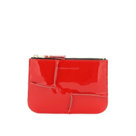 zip around patent leather wallet with zipper