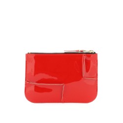 zip around patent leather wallet with zipper